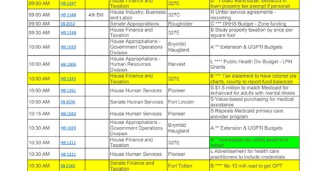 hearings schedule this week.